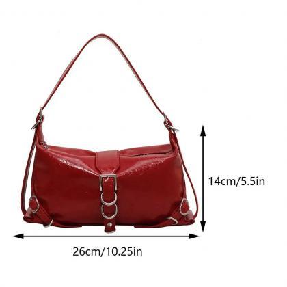 Silver Leather Crossbody Bags For Women Luxury Y2k..