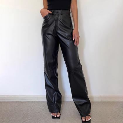 Straight Leg Stitch Detailed Pants in Silver Gray