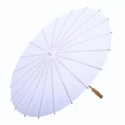 1pc, Vintage White Paper Umbrella For Women -..
