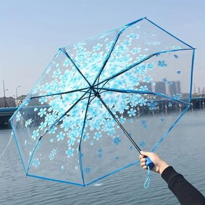 Foldable Sun Manual Umbrella Transparent Romantic..