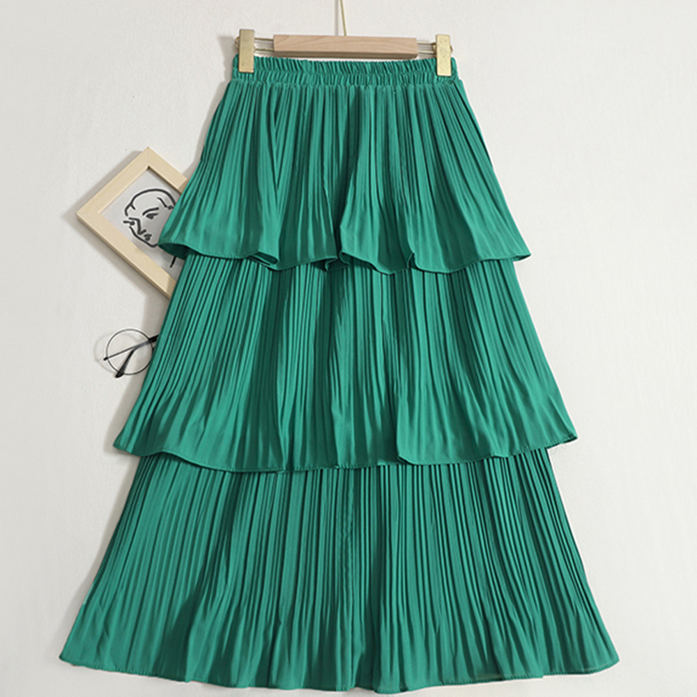 Women Skirts Fashion Ruffled High Waist Lady Long Skirts