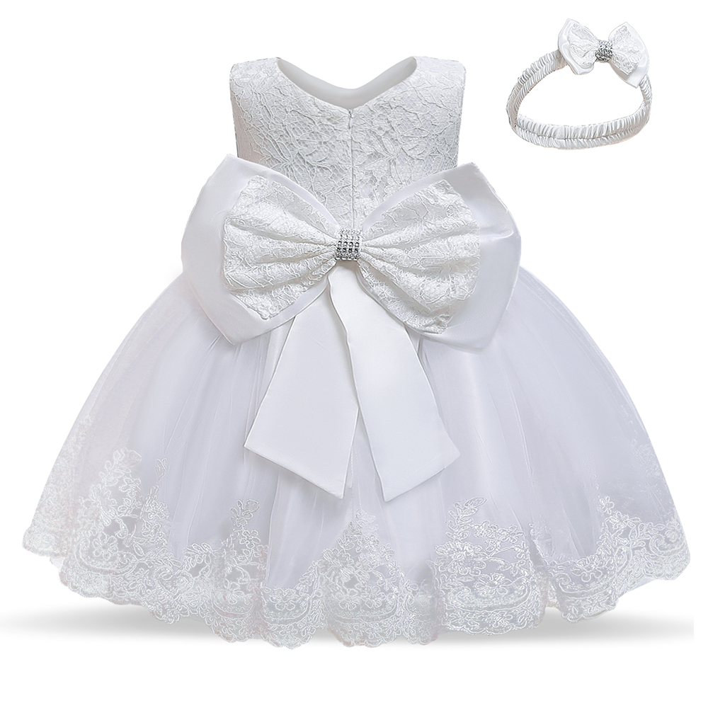 Baby Girls Dresses For Bow Newborn Infant Birthday Baptism Vestido — free download