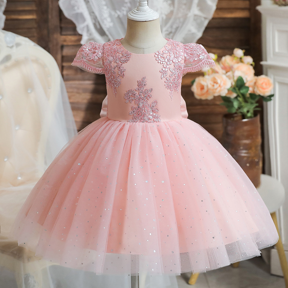 Toddler Girl Party Dress Embroidery Floral Birthday Princess Costume Flower Girls Dress