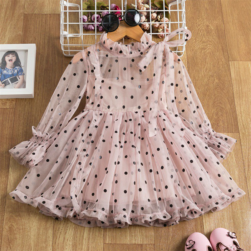 Girls Kids Birthday Party Polka Dots Casual Clothing Dress For Girl Tutu Princess Fashion Costumes