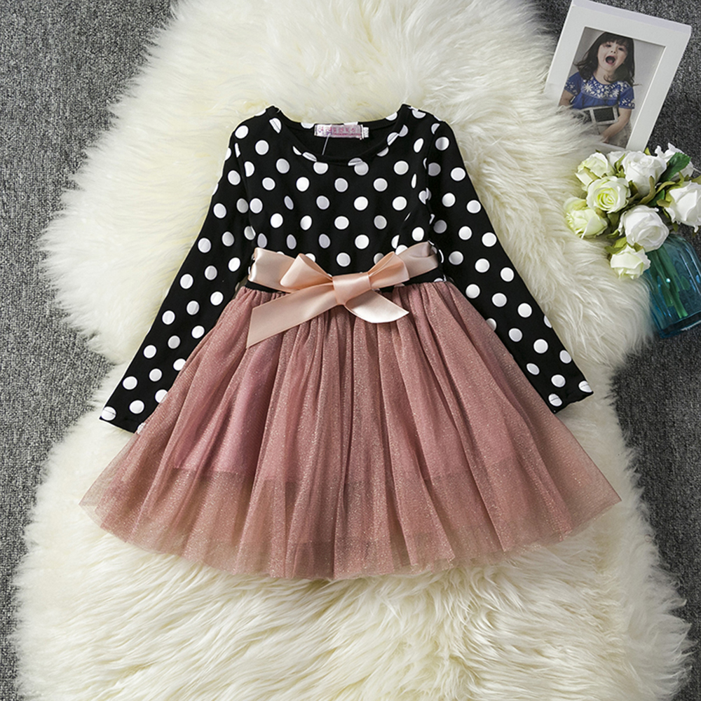 Girls Kids Birthday Party Polka Dots Casual Clothing Dress For Girl Tutu Princess Fashion Costumes