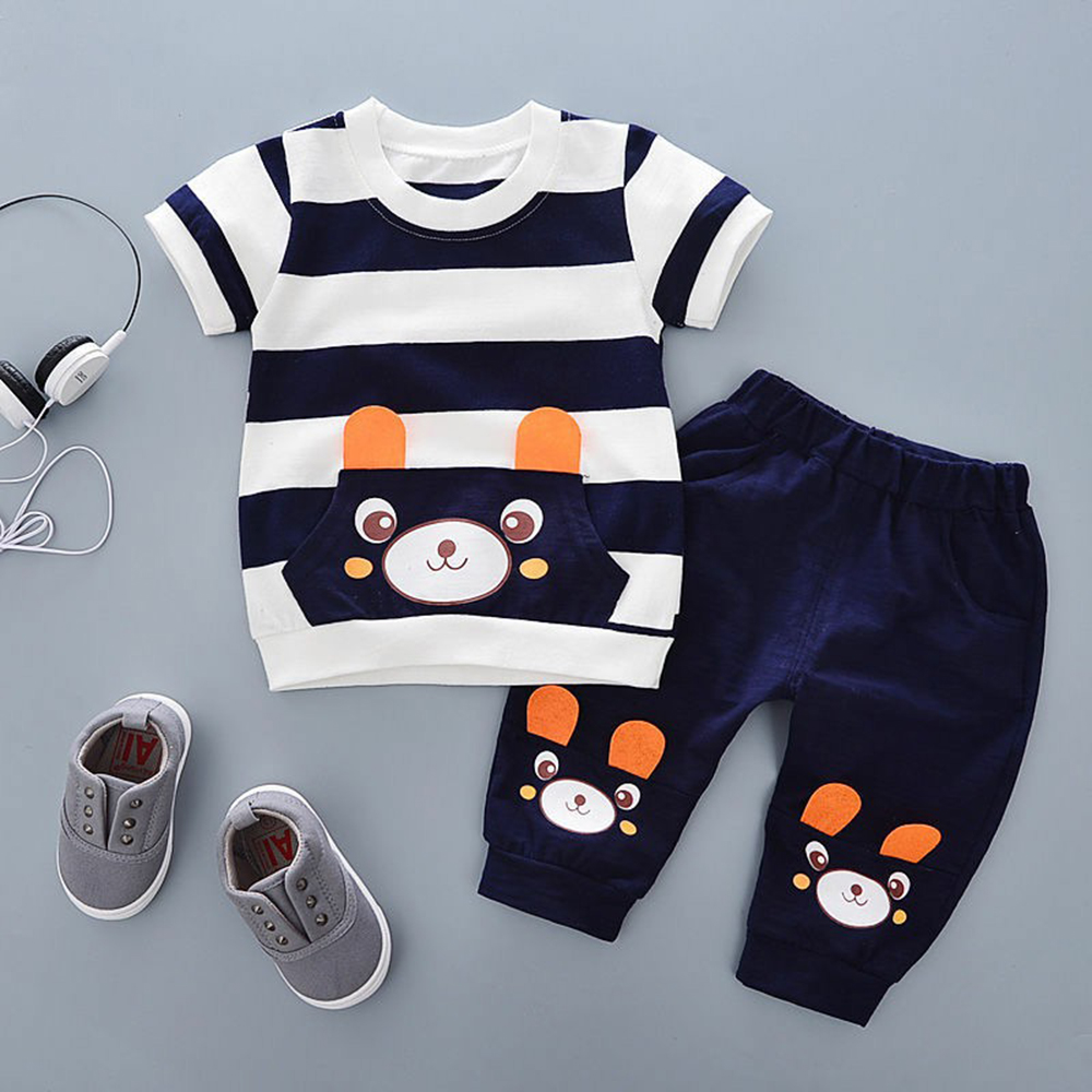 Baby Boy Clothing Sets Fashion Embroidery Short Sleeve T-shirt+shorts Children 2pcs Suit Kids Sports Set