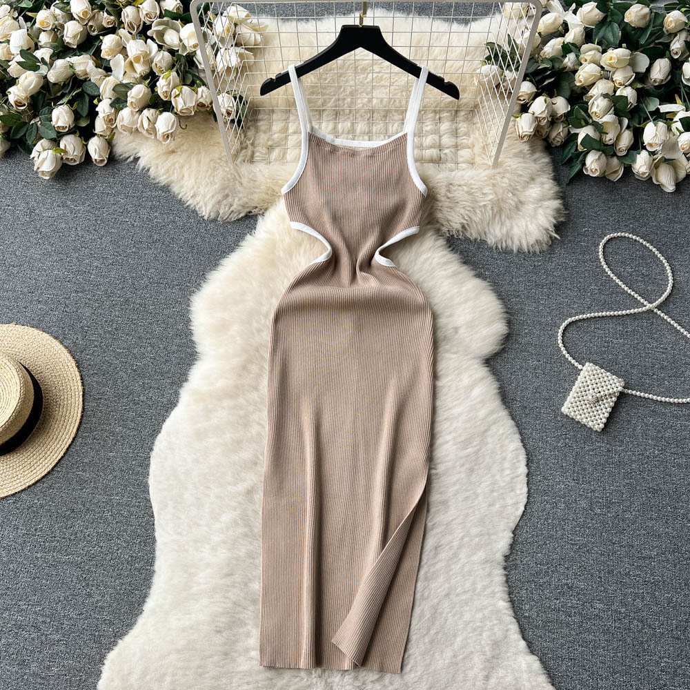 chinese dress ladies Zeagoo Womens Casual Sweater Dress Square Neck Knit Long Sleeve Dress –  ZEAGOO main image 0