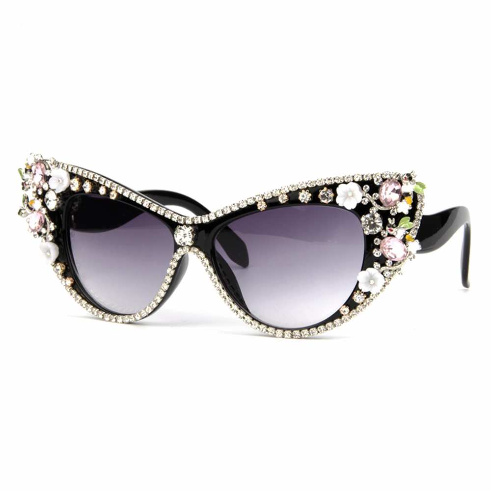 Oversized Sunglasses Women Luxury Brand Glasses Jewelry Decoration Cat Eyes Sunglasses Vintage Shades Eyewear