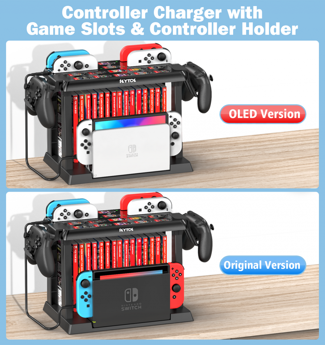 Charger Pro Controller Holder Switch Game Storage Tower For Nintendo Switch Oled Charging Dock Station