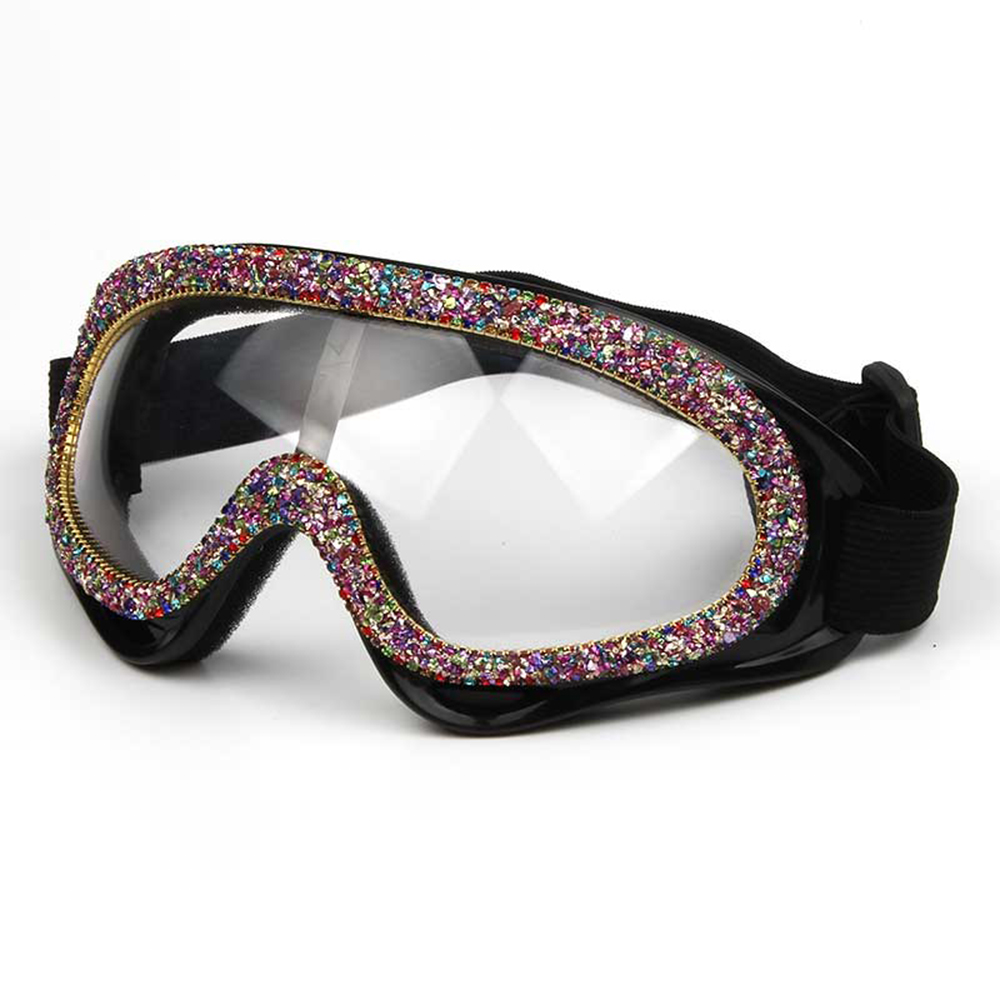Fashion Oversized Windproof Sunglasses Rhinestone Goggles Sunglasses