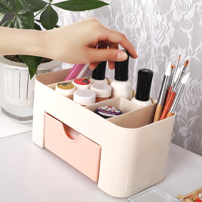 Nail Storage Box Plastic Drawer Style Easy To Clean Desktop Organization Large Capacity Cotton Swab Polishing Sand Strip Toolbox