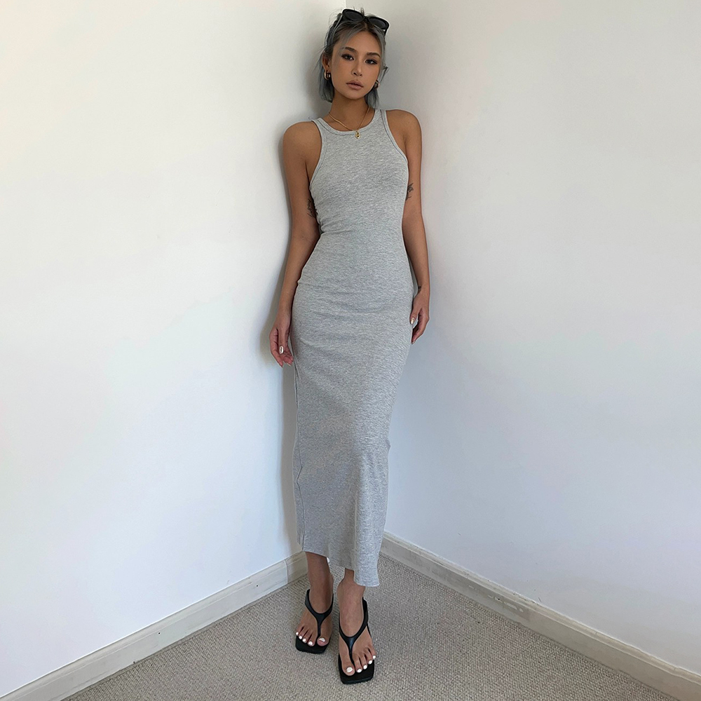 Sexy Hollow Backless Off Shoulder Party Dress Solid Bodycon Maxi Dress