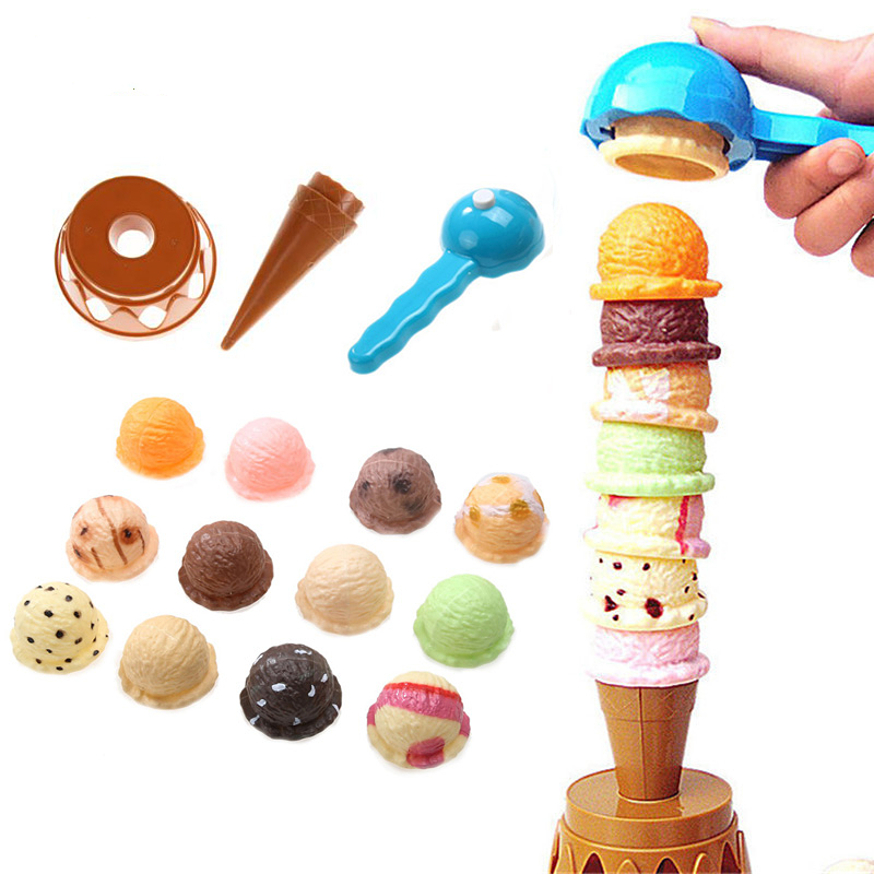 Children Simulation Food Kitchen Toy Ice Cream Stack Up Play Kids Pretend Play Toys Educational Toys