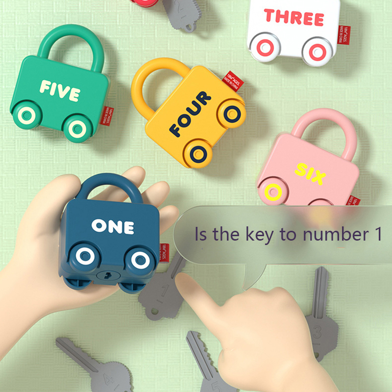 Baby Learning Lock With Key Car Games Montessori Educational Toy Number Matching Lock Toys Sensory Toys For Kids