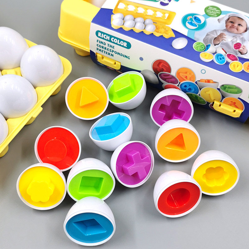 Montessori Geometric Eggs - Match to Learn Shapes and Colors!
