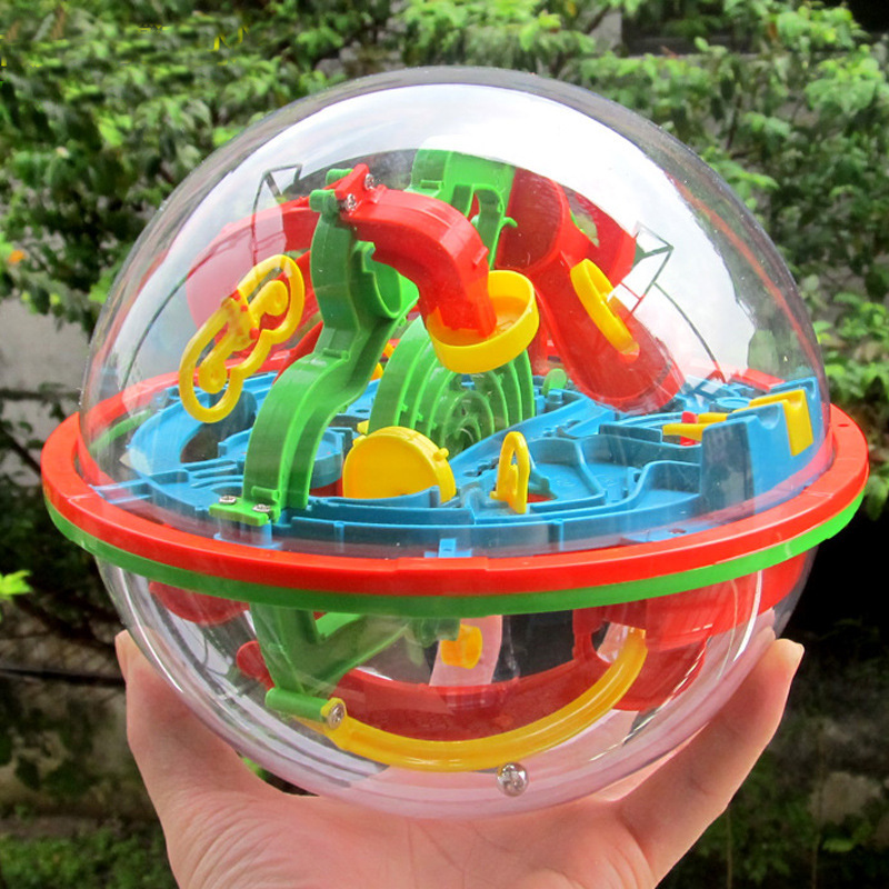 100 Step 3d Magic Maze Intellect Ball Labyrinth Sphere Globe Toys For Kids Educational Brain Tester Balance Training Toy