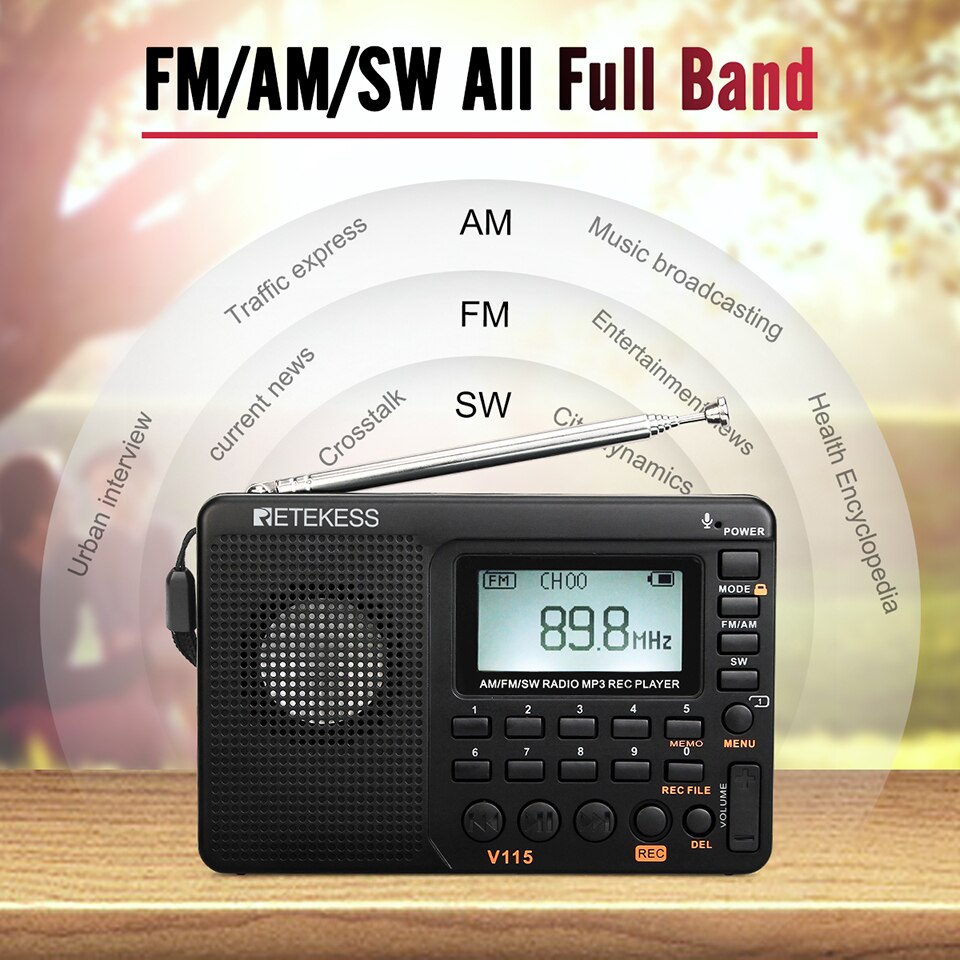 Radio Fm Am Sw Portable Radios Am Fm Rechargeable Shortwave Radio Batteries Full Wave Usb Recorder Speaker