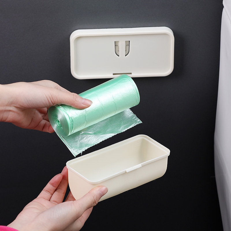 Garbage Bag Storage Box Cling Film Container Wall Mounted Trash Bags Holder Kitchen Plastic Bags Dispenser Bathroom Organization