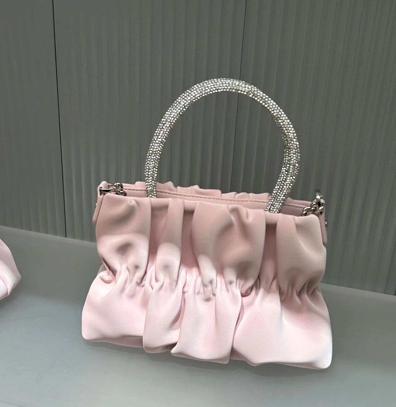 Fashion Women's Bag Cloud Pleated Handlebags For Women Pu Bags Designer Luxury Shopping Shoulder Bags Pink Handbags For Women