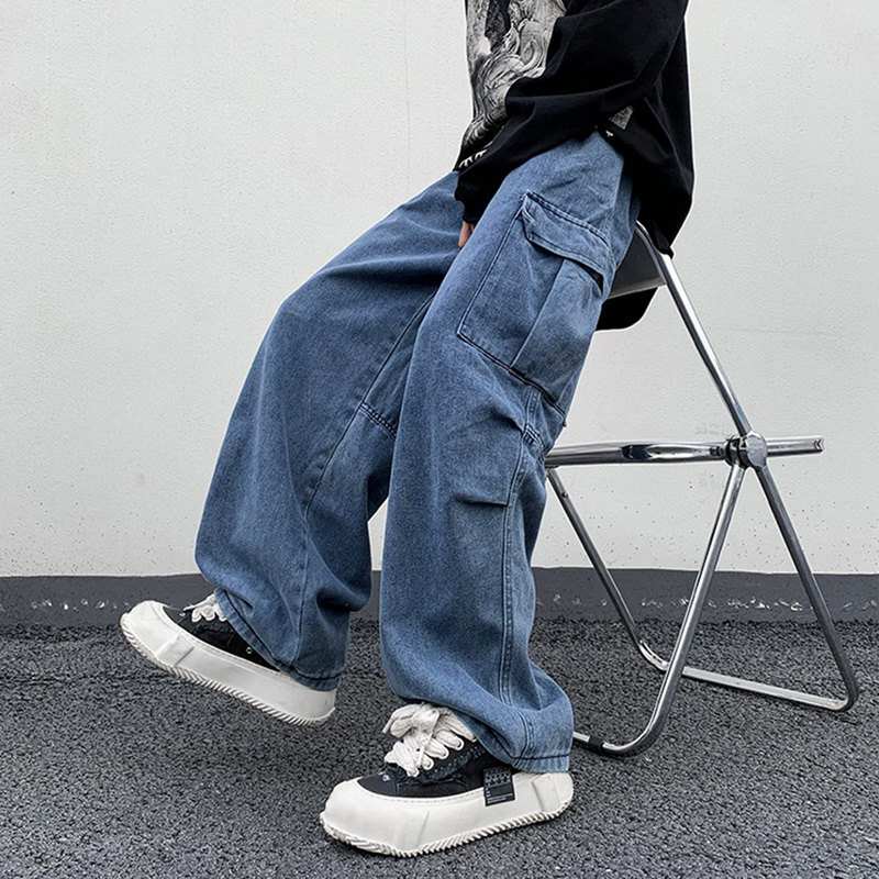 Dagegui Baggy Jeans For Men Wide Leg Hip Hop Denim Pant Casual Loose Fit Harem Pants Men S Plus Size Streetwear Skateboard Savings Clearance Deals Light