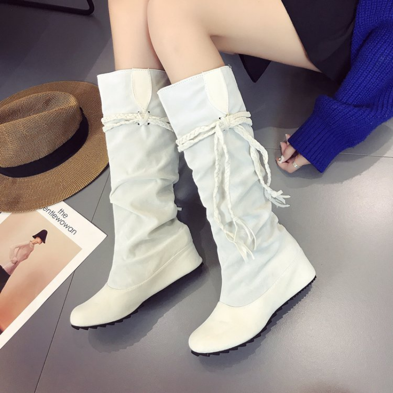 Woman Spring Winter Women Boot Trend23 Suede Casual Tassels Boot Female Knee-length Women Boot Large43