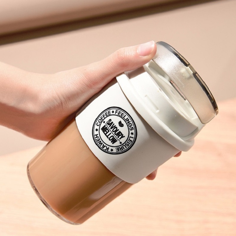 Coffee Cup Milk Tea Simple Carry-on Cup Outdoor Leisure Sealed Leak-proof Portable Vacuum Cup With Cover For Gifts