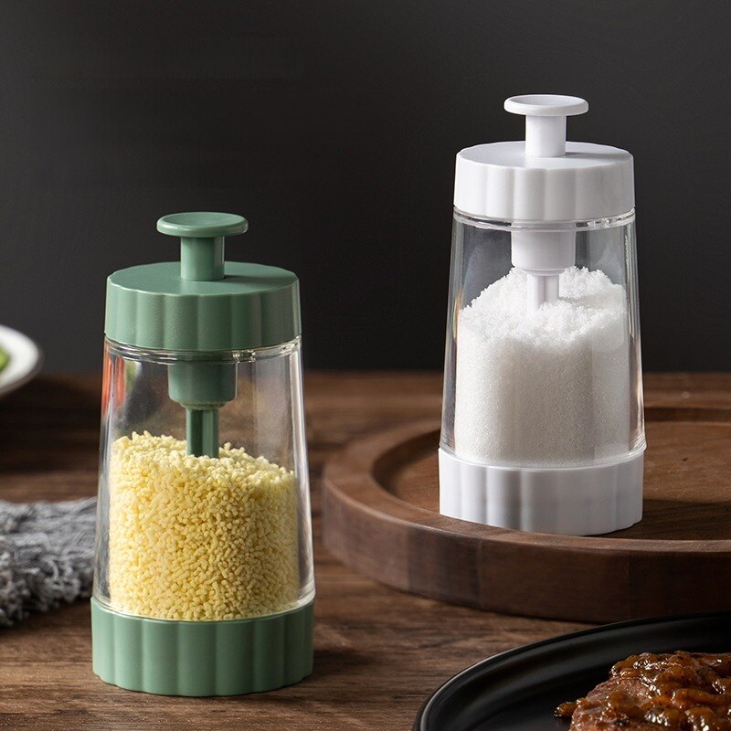 Kitchen Seasoning Bottle 0.5g Metering Salt Shaker Push Type Salt