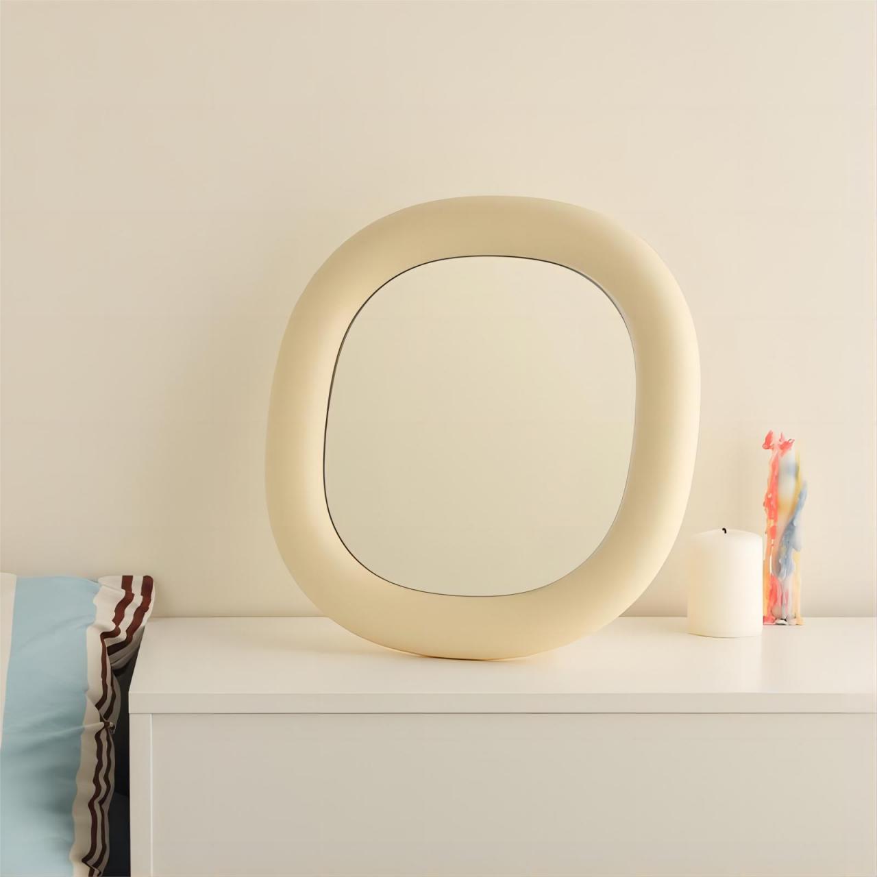 Cute Bubble Mirror Nordic Korean Style Wall Mirror Makeup Mirror Home Desktop Wall Mirrors For Bedroom Living Room Decoration