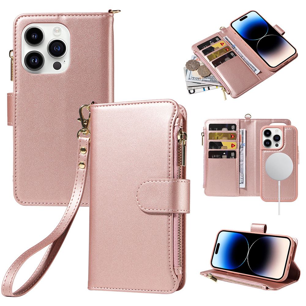 Suitable For Apple Mobile Phone Case Iphone Mobile Phone Leather Case Wireless Charging Flip Phone Protective Cover