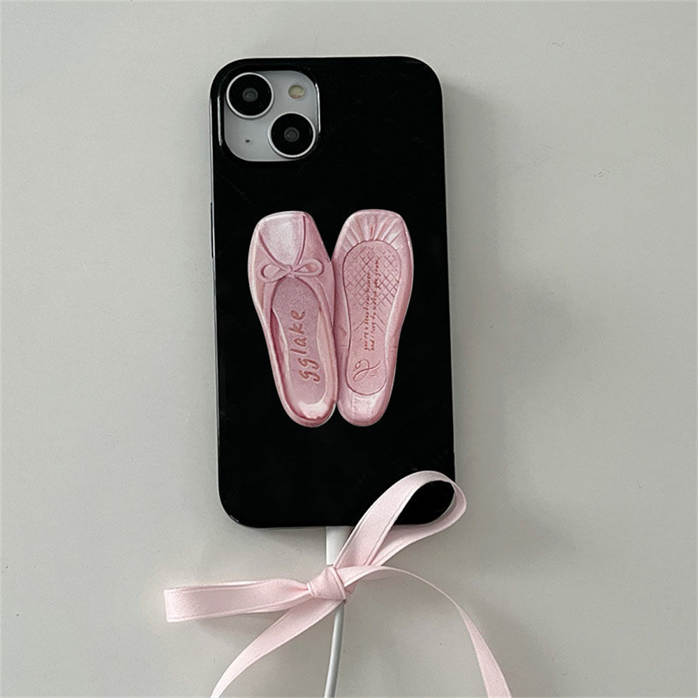 Ins Korean Cute Pink Ballet Shoce Phone Case For Iphone 14 13 12 11 Pro Max Mini X Xs Xr 7 8 Plus Se2 3 Shockproof Soft Cover