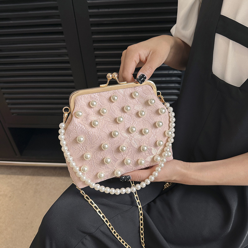 Designer Women Blue Pink Party Handbags Lady Wedding Evening Clutch Pearl Shoulder Bags Small Totes Chain Satchel Crossbody Bags
