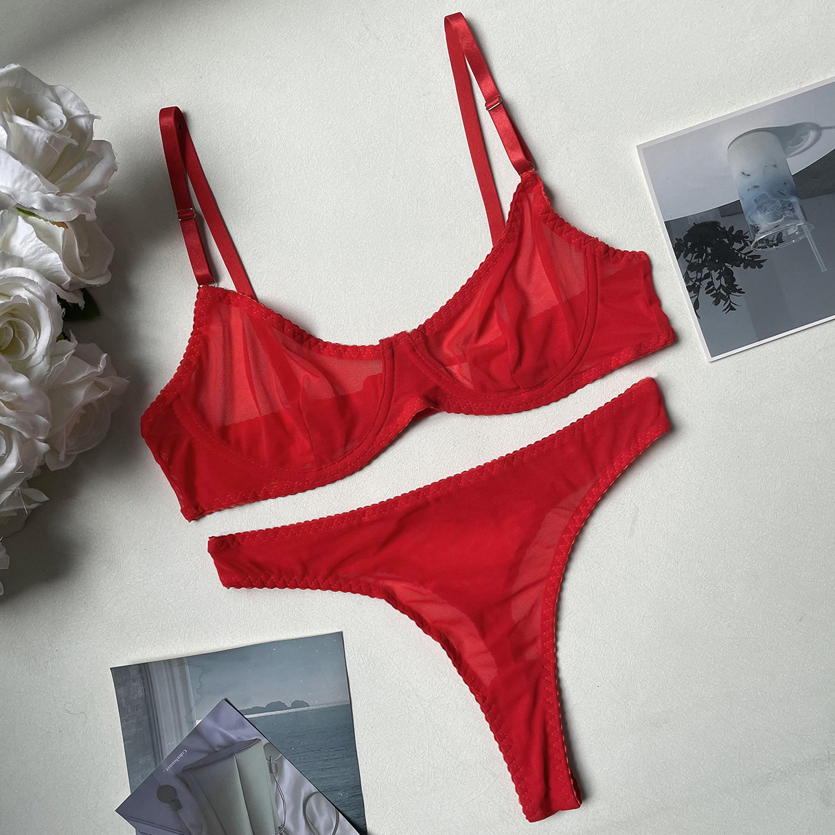 sexy chiffon lingerie Amazon.com: Women's 2-Piece Cute Sexy Chiffon Striped Underwear Set Wave  Transparent Bra and Thong Set (YSL7752Bean Paste): Clothing, Shoes & Jewelry