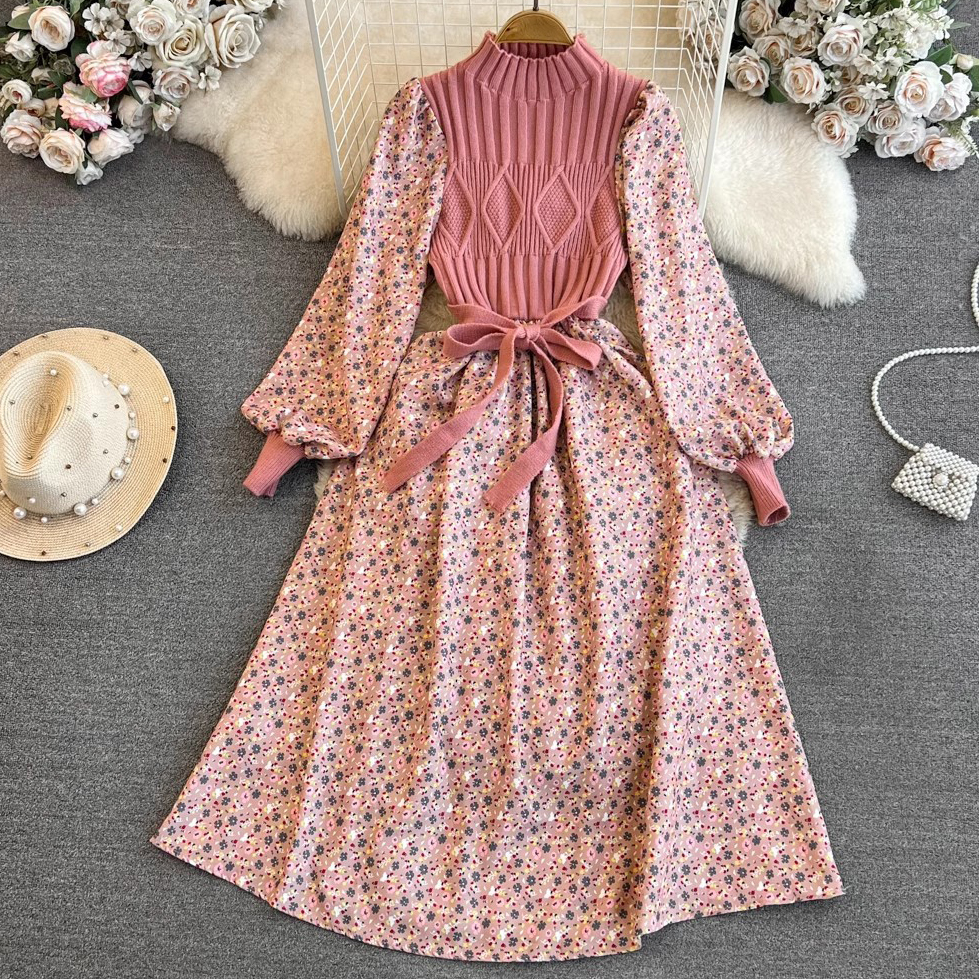 Casual Women Knit Long Sleeve Strappy Maxi Dress
