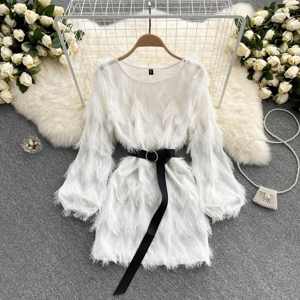 chinese dress ladies Tassel Tied Printed Long Sleeve Dress – Charming Charlie