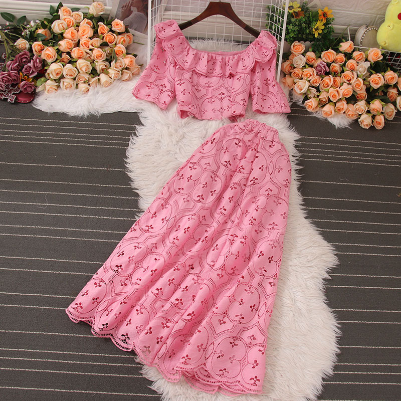 formal white lace dress V Neck Pink/Blue/White Lace Layered Long Prom Dresses with High Slit,  Pink/Blue/White Lace Formal Evening Dresses