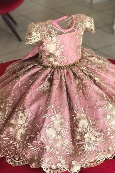 Elegant Lace Girl Dress Princess Pageant Formal Dress