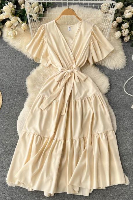 Fairy Dress Women Romantic Butterfly Sleeve Robe Bandage Long Dress Elegant Vintage Party Dress