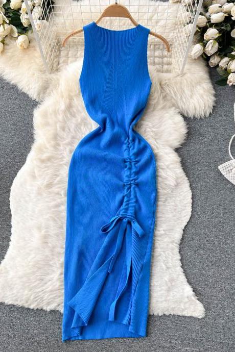 Sexy Package Hips Knitted Bodycon Tank Dress