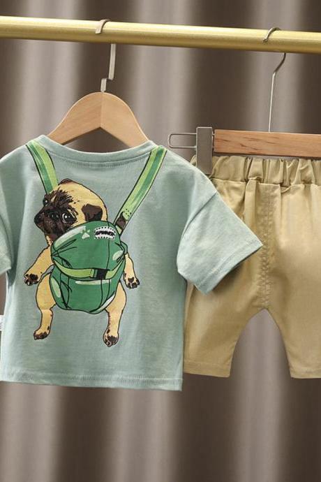 Baby Boy Clothing Sets Fashion Embroidery Short Sleeve T-Shirt+Shorts Children 2pcs Suit Kids Sports Set