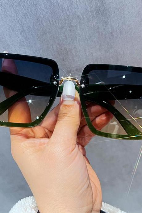 Vintage Oversized Square Sunglasses Women Fashion Design Shades Trend Unique Sun Glasses For Female
