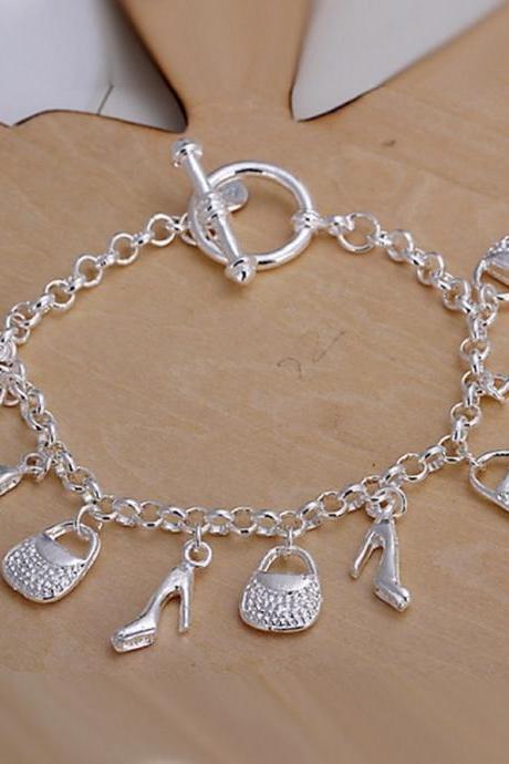 Fashion Gift For Women Girl Beautiful High Quality Silver 925 Jewelry Charm Bracelets
