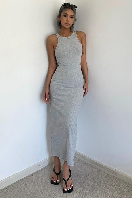 Sexy Hollow Backless Off Shoulder Party Dress Solid Bodycon Maxi Dress