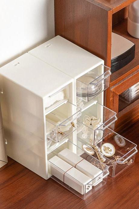 1pc Four-tier Drawer Design Jewelry Storage Box