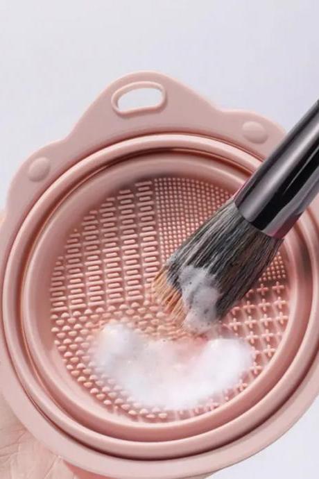 1pcs Makeup Brush Makeup Tool Cleaning Silicone Folding Bowl Beauty Egg Washing Box Silicone Scrub Bowl