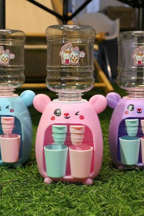 Mini Water Dispenser For Children Kids Gift Cute Cold/warm Water Juice Milk Drinking Fountain Simulation Cartoon Kitchen Toy