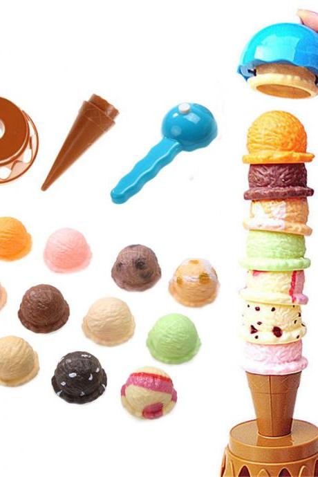 Children Simulation Food Kitchen Toy Ice Cream Stack Up Play Kids Pretend Play Toys Educational Toys