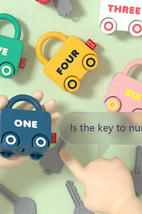 Baby Learning Lock With Key Car Games Montessori Educational Toy Number Matching Lock Toys Sensory Toys For Kids