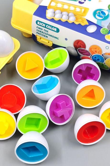 6pcs Baby Learning Educational Toy Smart Egg Toy Games Shape Matching Sorters Toys Montessori Eggs Toys For Kids Children