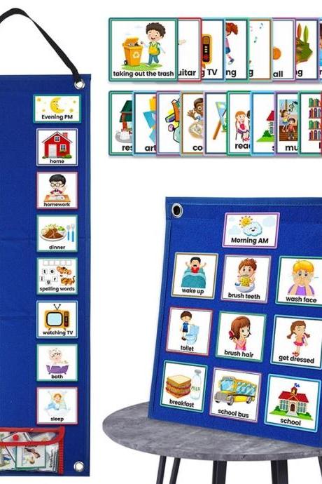 Children Visual Schedule Calendar Chart Autism Learning Materials Kids Visual Behavioral Tool Montessori Educational Toys
