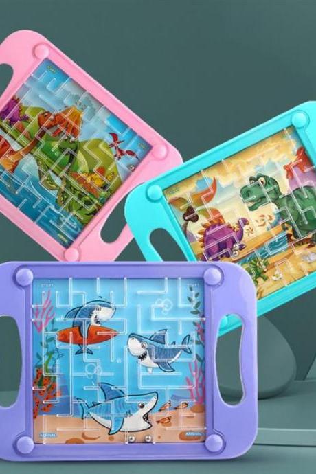Cartoon 3d Palm Maze Game Toy Balance Ball Patience Games Puzzle Toy Handheld Rolling Ball Maze Game For Kids
